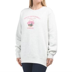 Pacific & Co | London Flower Market Embroidered Sweatshirt Freshly Picked Gray